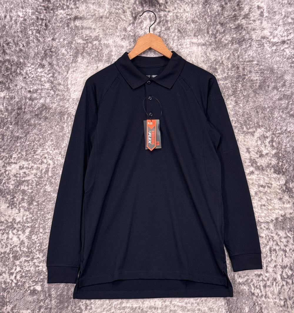 New 5.11 Performance Long Sleeve Polo Shirt Small Mens Dark Navy Blue